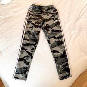 Adidas Gray Camo Track Pants with Side Zippers Size Small
